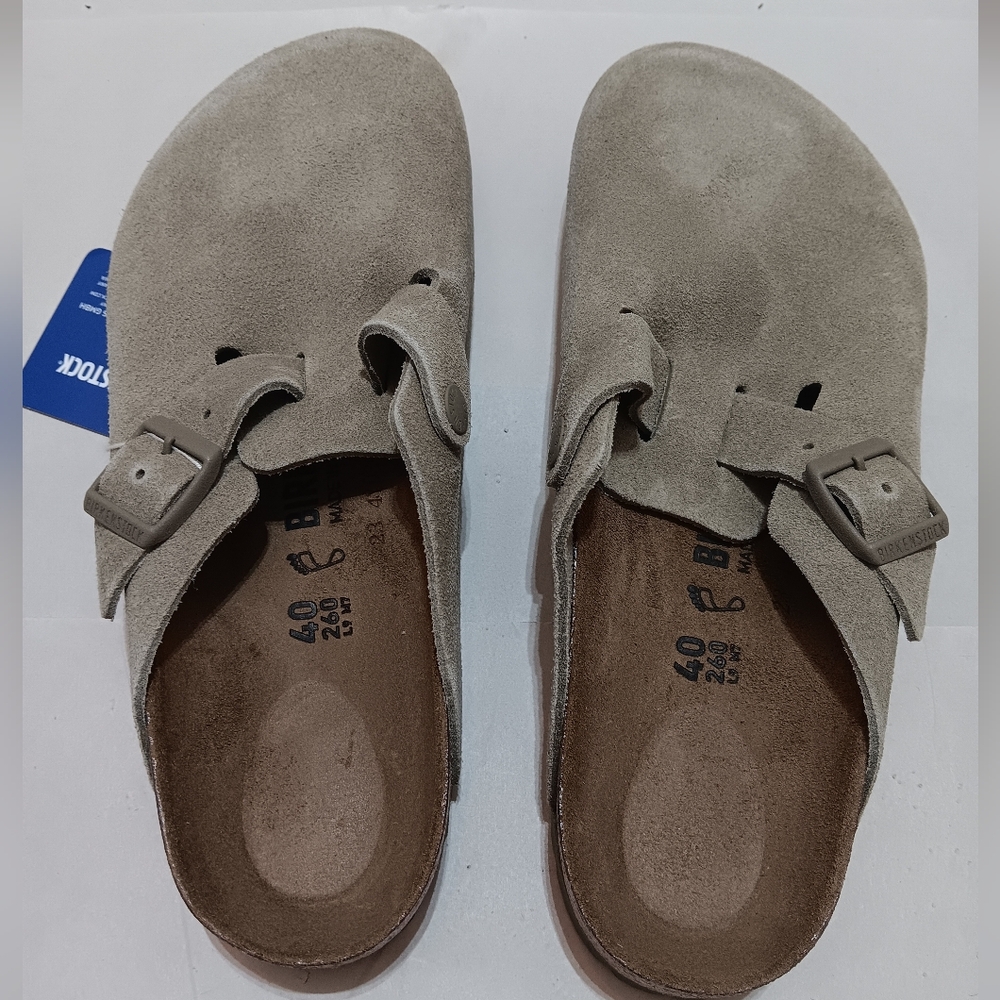 BIREKNSTOCK Boston Faded Khaki Size 40 (US L9, M7) 1025788 Regular Fit - Picture 3 of 9